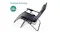Side profile of the reclined chair featuring the comfortable padded seating layer Side profile of the reclined chair featuring the comfortable padded seating layer