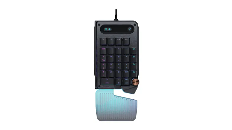Front view of the Turtle Beach Command Series KP7 Wired Keypad with Wrist Rest Front view of the Turtle Beach Command Series KP7 Wired Keypad with Wrist Rest