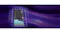Gaming keypad with RGB keys and wrist rest on a purple grid background with light streaks Gaming keypad with RGB keys and wrist rest on a purple grid background with light streaks