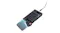 RGB mechanical keypad with USB cable, rotary knob, and detachable ribbed wrist rest attached below RGB mechanical keypad with USB cable, rotary knob, and detachable ribbed wrist rest attached below
