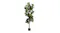 Decorative faux fiddle leaf fig plant with dense green foliage in a small black planter Decorative faux fiddle leaf fig plant with dense green foliage in a small black planter