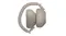 Folded view of Sony’s sandstone headphones with both earcups visible and curved headband Folded view of Sony’s sandstone headphones with both earcups visible and curved headband