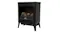 Angled view of the same black fireplace with flame effect off Angled view of the same black fireplace with flame effect off