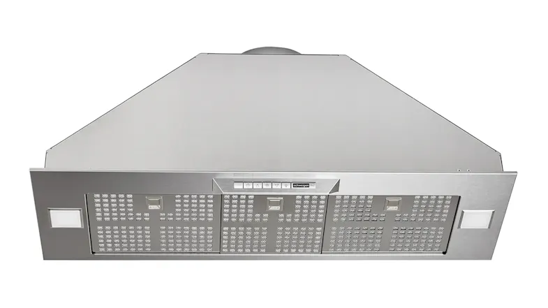 Schweigen undermount rangehood with triple filters, concealed controls, and built-in LED lights Schweigen undermount rangehood with triple filters, concealed controls, and built-in LED lights