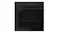 A front view of a Black Haier 60cm built-in steam oven with digital touch display, glass door, and spacious interior racks A front view of a Black Haier 60cm built-in steam oven with digital touch display, glass door, and spacious interior racks