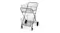 Two-tier black wire EMAJIN foldable shopping trolley cart with a sturdy frame and wheels Two-tier black wire EMAJIN foldable shopping trolley cart with a sturdy frame and wheels