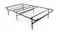 Black folding metal bed frame with grid support and folding legs Black folding metal bed frame with grid support and folding legs