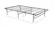 Black metal bed frame with a grid top and labelled dimensions: 190 cm long, 91 cm wide, and 36 cm high Black metal bed frame with a grid top and labelled dimensions: 190 cm long, 91 cm wide, and 36 cm high