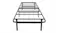 Front angle of the Black Folding metal bed frame with grid support Front angle of the Black Folding metal bed frame with grid support