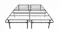 Black folding metal bed frame with split design, grid support, and multiple legs for stability Black folding metal bed frame with split design, grid support, and multiple legs for stability
