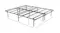 Metal bed frame with grid base and labelled dimensions: 190 cm length, 137 cm width, 36 cm height Metal bed frame with grid base and labelled dimensions: 190 cm length, 137 cm width, 36 cm height