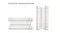 Multiple views of a white shelving unit showing front, side and back panels, demonstrating structure and versatile placement options Multiple views of a white shelving unit showing front, side and back panels, demonstrating structure and versatile placement options
