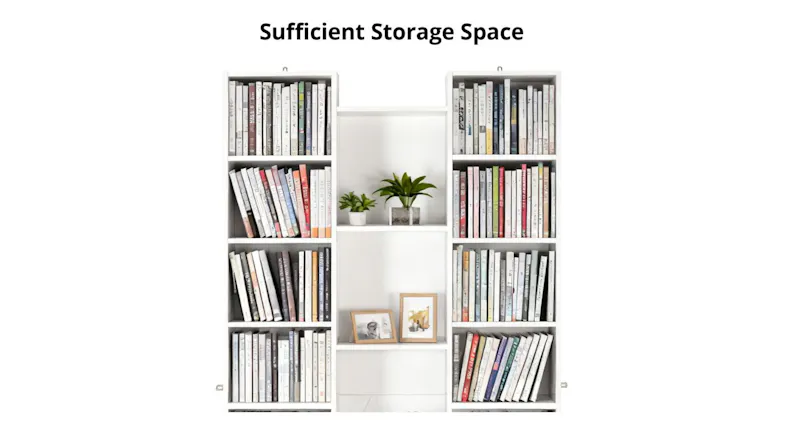 A white shelving unit filled with books and décor items A white shelving unit filled with books and décor items