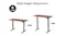 A diagram illustrating width adjustment arrows for the desk frame, indicating a minimum 60 cm and maximum 80 cm span A diagram illustrating width adjustment arrows for the desk frame, indicating a minimum 60 cm and maximum 80 cm span