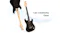 Front and back views of a black electric guitar with a musical notes graphic and “Let Creativity Flow” text Front and back views of a black electric guitar with a musical notes graphic and “Let Creativity Flow” text