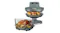 Ninja Crispi Pro air fryer with detachable glass bowls arranged separately, showing versatility Ninja Crispi Pro air fryer with detachable glass bowls arranged separately, showing versatility