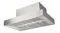 Angled view of the stainless steel rangehood with mesh filters and built-in lights Angled view of the stainless steel rangehood with mesh filters and built-in lights