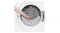 A hand pulls out the curved grey lint filter from the bottom rim of an open LG Dryer drum A hand pulls out the curved grey lint filter from the bottom rim of an open LG Dryer drum