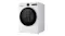 Right-side angled perspective view of a closed white LG Heat Pump Dryer Right-side angled perspective view of a closed white LG Heat Pump Dryer