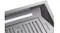 A close-up of the Schweigen undermount rangehood with LED strip light, vent slots and push button controls A close-up of the Schweigen undermount rangehood with LED strip light, vent slots and push button controls