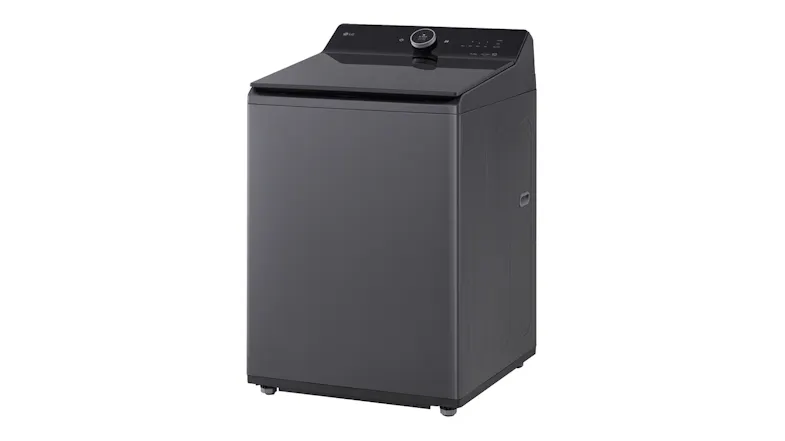 A right perspective view of the washing machine with visible feet A right perspective view of the washing machine with visible feet