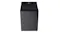 High-angle front view of the washing machine with the LG logo High-angle front view of the washing machine with the LG logo