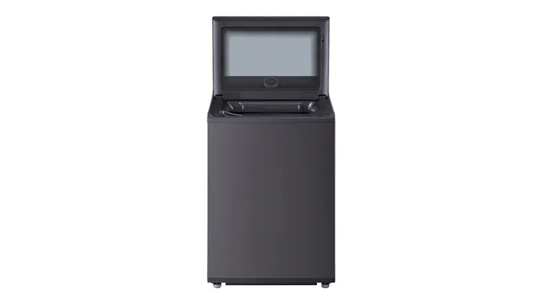 Front view of the LG washer with an open lid Front view of the LG washer with an open lid