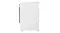 Profile view of the washer showcasing the side panel with vertical indents Profile view of the washer showcasing the side panel with vertical indents