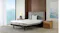 Pro Air Medium King Single Mattress on a modern bedframe with a grey fabric headboard and wooden nightstands Pro Air Medium King Single Mattress on a modern bedframe with a grey fabric headboard and wooden nightstands