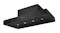 Angled view of a 150cm BBQ wall-mounted rangehood with built-in lighting in black finish Angled view of a 150cm BBQ wall-mounted rangehood with built-in lighting in black finish