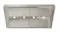 Underside view of Schweigen alfresco rangehood showing its baffle filters and four bright LED lights Underside view of Schweigen alfresco rangehood showing its baffle filters and four bright LED lights