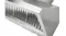 Commercial-style stainless steel rangehood with sloped design and grease baffle filters Commercial-style stainless steel rangehood with sloped design and grease baffle filters