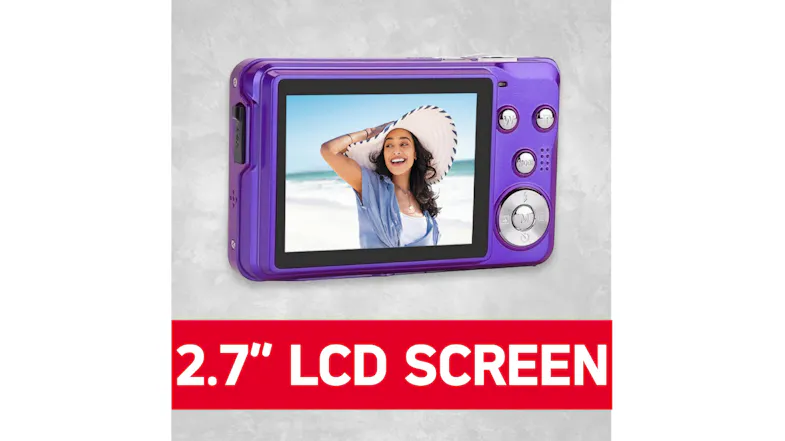 Rear view of the camera displaying its 2.7" LCD screen Rear view of the camera displaying its 2.7" LCD screen