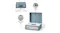 Product diagram of a blue Crosley player showing the CD function, headphone jack, AUX input, and built-in speakers Product diagram of a blue Crosley player showing the CD function, headphone jack, AUX input, and built-in speakers