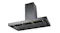Angled view of the wall-mounted kitchen rangehood with built-in lights and touch controls Angled view of the wall-mounted kitchen rangehood with built-in lights and touch controls
