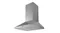 Underside view of the wall-mounted kitchen range hood with chimney, mesh filters, and control buttons Underside view of the wall-mounted kitchen range hood with chimney, mesh filters, and control buttons