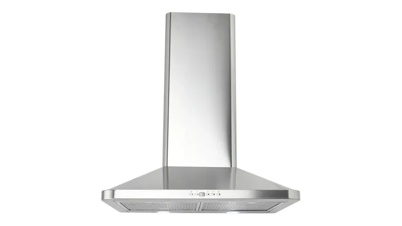 Schweigen 60cm Silent Wall Mounted Rangehood with chimney, mesh filters, and control buttons Schweigen 60cm Silent Wall Mounted Rangehood with chimney, mesh filters, and control buttons