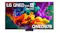 Front view of the LG 100-inch QNED87 Smart 4K TV displaying vibrant multicoloured ink-like visuals Front view of the LG 100-inch QNED87 Smart 4K TV displaying vibrant multicoloured ink-like visuals