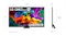 Product diagram showing front and side profile dimensions of the LG QNED87B TV in millimetres Product diagram showing front and side profile dimensions of the LG QNED87B TV in millimetres