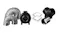 Assorted HVAC parts: flexible aluminium ducts, a Schweigen inline fan, round fittings, and square vents Assorted HVAC parts: flexible aluminium ducts, a Schweigen inline fan, round fittings, and square vents