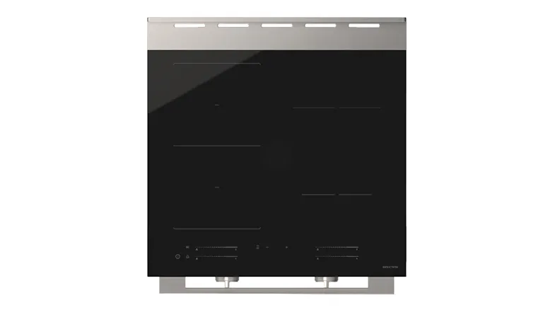 Top view of the black induction cooktop showing four elements Top view of the black induction cooktop showing four elements