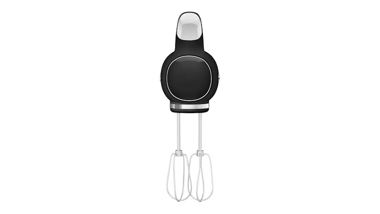 Front of Smeg 50's hand mixer with wire beaters Front of Smeg 50's hand mixer with wire beaters