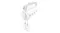 Perspective view of the Smeg hand mixer featuring dough hooks Perspective view of the Smeg hand mixer featuring dough hooks