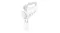 Perspective view of an electric hand mixer showcasing wire beaters Perspective view of an electric hand mixer showcasing wire beaters