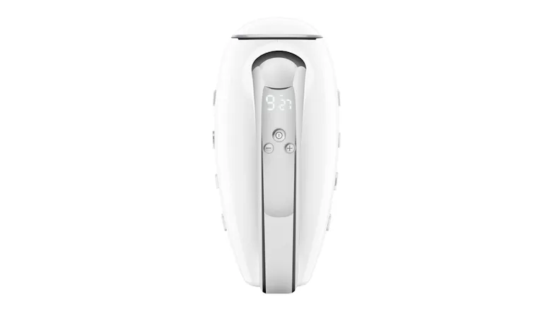 Top view of the Smeg hand mixer, highlighting the digital display Top view of the Smeg hand mixer, highlighting the digital display