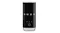 Front view of a glossy black Smeg mini milk frother with a slim cylindrical body and chrome base Front view of a glossy black Smeg mini milk frother with a slim cylindrical body and chrome base