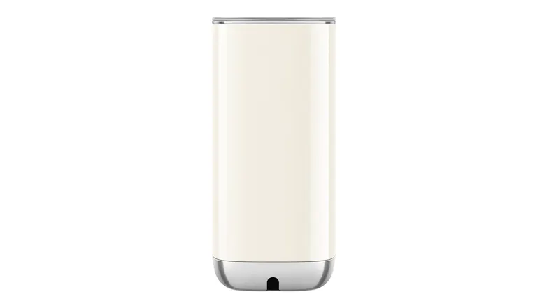 Bottom view of the unit showing the chrome base and a small power connection point underneath Bottom view of the unit showing the chrome base and a small power connection point underneath