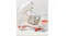 Lifestyle scene of a cream Smeg 50’s Style stand mixer with tilt head raised and wire whisk mixing cream Lifestyle scene of a cream Smeg 50’s Style stand mixer with tilt head raised and wire whisk mixing cream