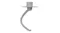 Close-up of a dough hook attachment in a smooth grey finish, shaped in a curved spiral Close-up of a dough hook attachment in a smooth grey finish, shaped in a curved spiral