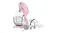 Glossy pink Smeg 50’s Style stand mixer shown, revealing a wire whisk with included attachments Glossy pink Smeg 50’s Style stand mixer shown, revealing a wire whisk with included attachments